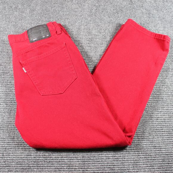 Levi’s 541 Athletic Taper Jeans Men’s 33x30 Red Twill - Picture 1 of 8